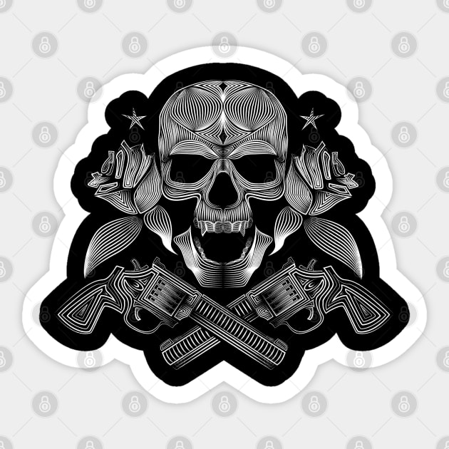 Gun Skull Sticker by Pure Touch